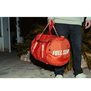 Full Send Nelk Boys 60L Duffel Bag - Gym/Travel Bag, Red